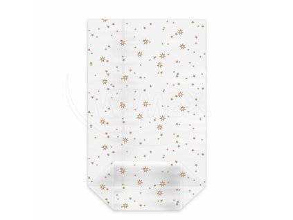 Sáček čirý (OPP) s křížovým dnem Hvězdy zlaté 16 x 27 + 6,5 cm [100 ks]