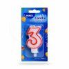 Číslová svíčka se stojánkem "3" 75mm [1 ks]