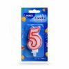Číslová svíčka se stojánkem "5" 75mm [1 ks]