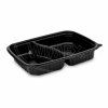 Menu mísa do mikrovlnky (PP) 2dílná černá 250 x 185 mm 1100ml [50 ks]