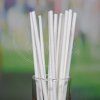 Slámka papírová bílá Ø6mm x 20cm [100 ks]
