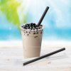 Slámka papírová Bubble Tea černá Ø12mm x 21cm jednotlivě balená [100 ks]
