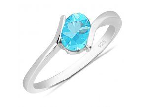PRSTEN PARMA S MODRÝ TOPAZEM