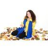 Pashmina Carlo Romani P69 (azul modrá) modelka
