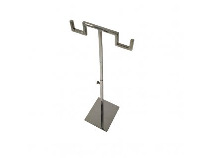 826 stojak na torebki podwojny srebrny