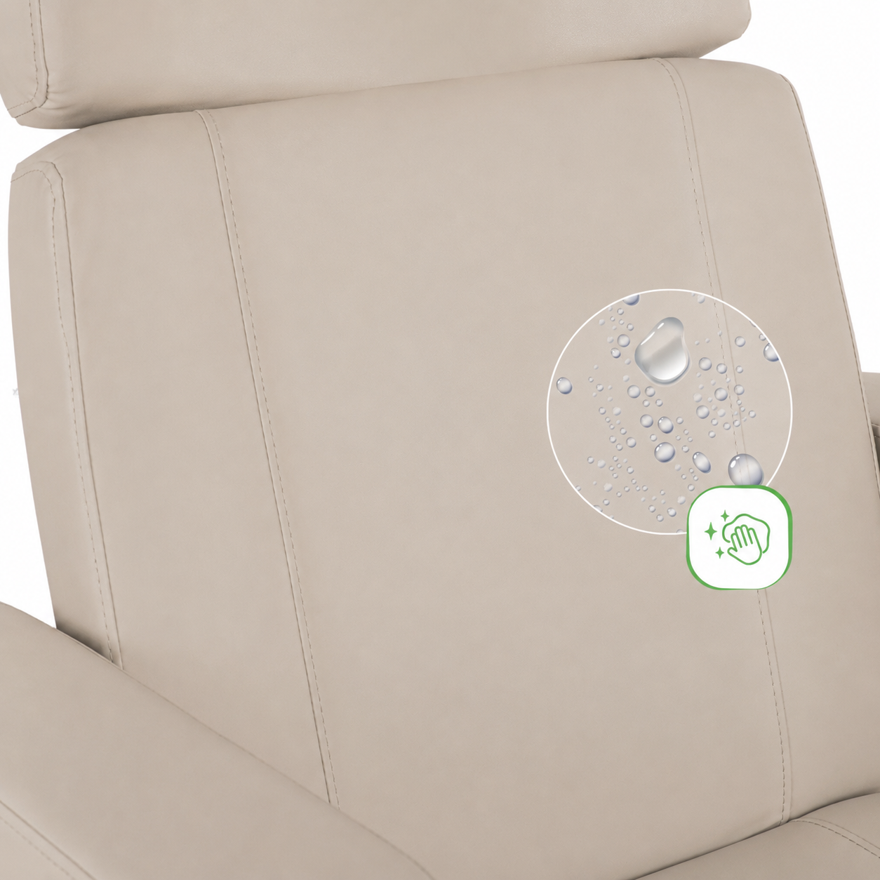Detail béžového čalúnenia lehátka Tavia Beige