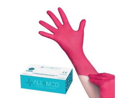 ALL4MED jednorázové rukavice - malinové vel. XS 100 ks