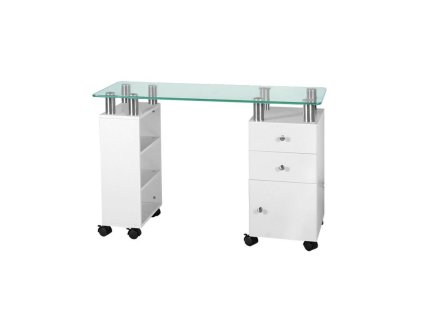 Maníkúrní stůl GLASS 013C - bílý