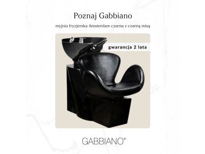 Kadeřnický mycí box GABBIANO AMSTERDAM černá mísa