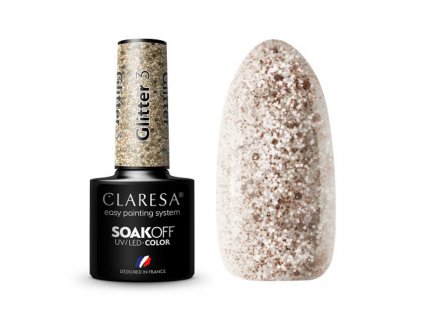 CLARESA Lakier hybrydowy GLITTER 3 -5g
