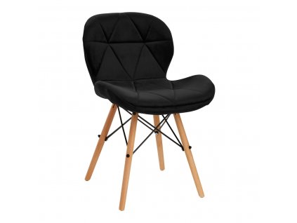 4Rico Skandinávská židle QS-186 - sametově černá