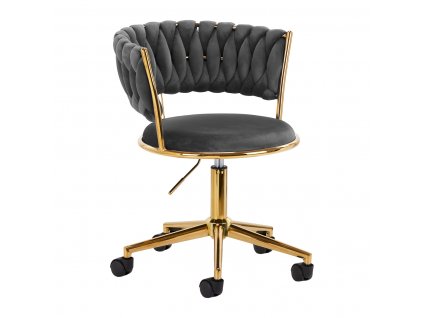 4Rico kosmetická otočná židle QS-GW01G sametově šedá