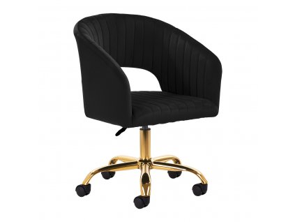 4Rico kosmetická otočná židle QS-OF212G sametově černá