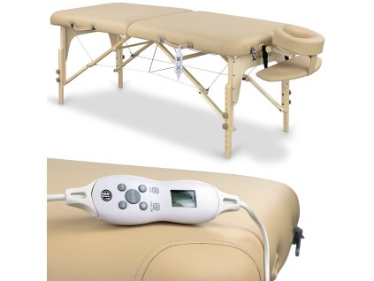 SIMPLY Masážní lehátko s vyhříváním TH K607 moka béžové