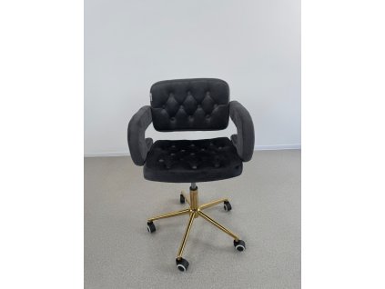 OUTLET-Kosmetická židle 4RICO QS-OF213G sametově šedá
