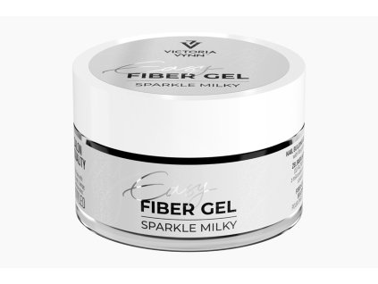 Stavební gel EASY FIBER GEL Sparkle Milky 15 ml