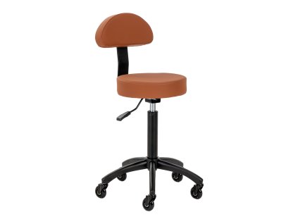Kadeřnický taburet Comfort Plus s opěrkou – hnědý