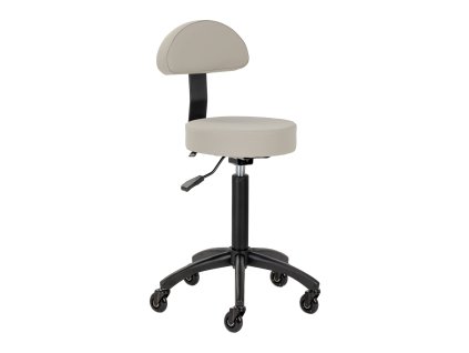 Kadeřnický taburet Comfort Plus s opěrkou – šedobéžový
