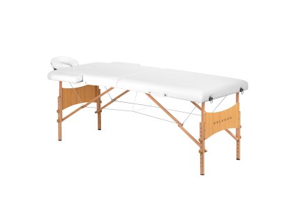 Masérské lehátko Balance Snowwood – bílé, dřevěné