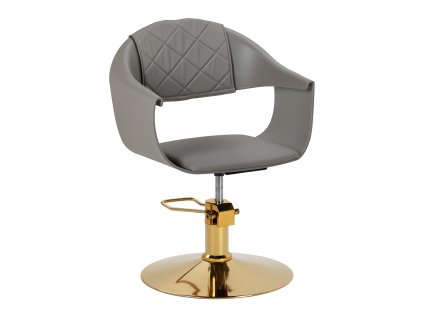 Kadeřnické křeslo Halo, zlato-šedé