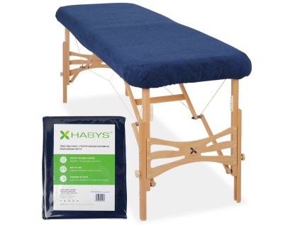 Froté prostěradlo na skládací masážní stůl 70-75 × 180–185 cm – tmavě modré