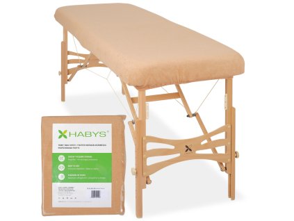 Froté prostěradlo na skládací masážní stůl 70-75 × 180-185 cm – béžové
