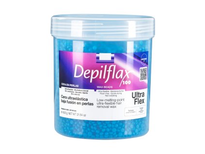 Depilflax 100 elastický depilační vosk perleťově modrý 600 g