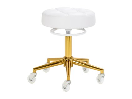 Kosmetický taburet Elegance bílo-zlatý