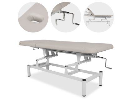 eng po VIGO 2 Stationary massage table with adjustable backrest light gray 2593 1