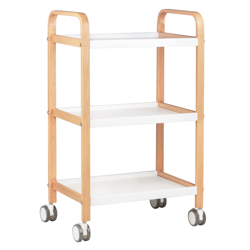Levně ACTIVESHOP Kosmetický vozík HS Dřevěný - bílý