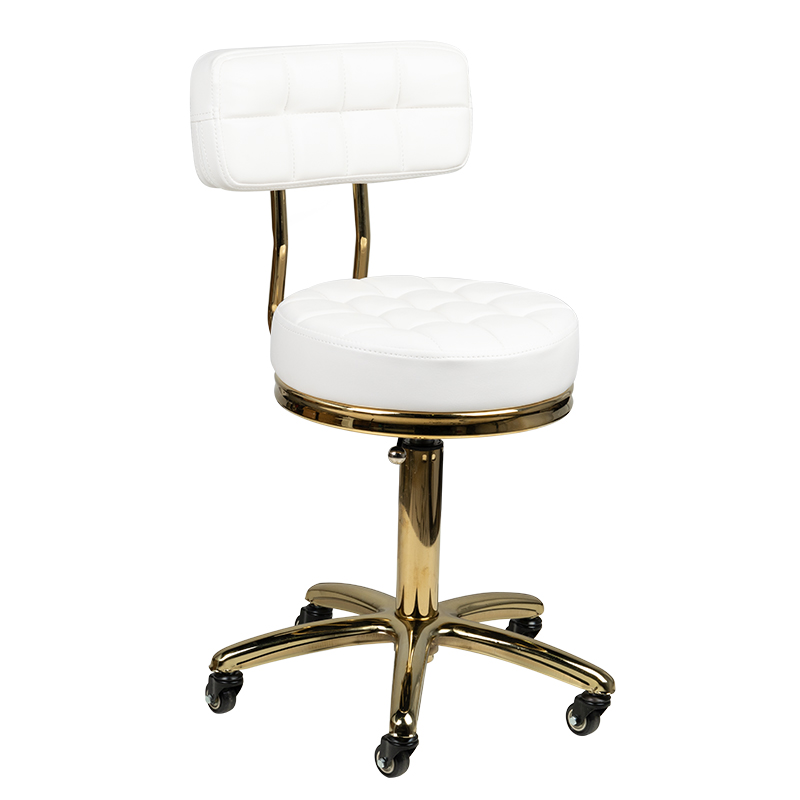 Kosmetický taburet GOLD AM-961 - bílý