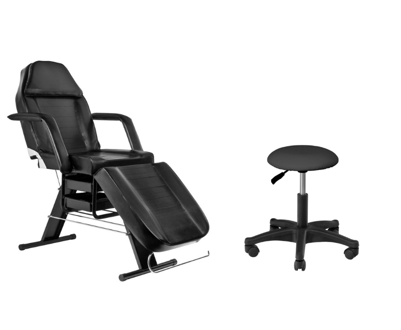 ACTIVESHOP Startovací sada pro kosmetičky - Polohovatelné kosmetické lehátko + kosmetický taburet