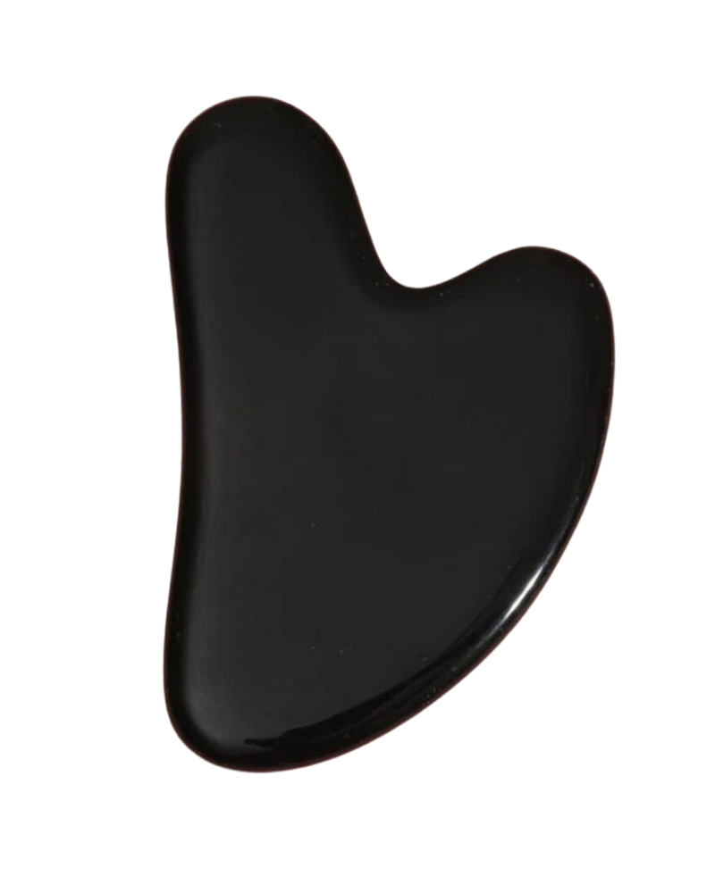 Gua Sha masážní plastový kámen černý