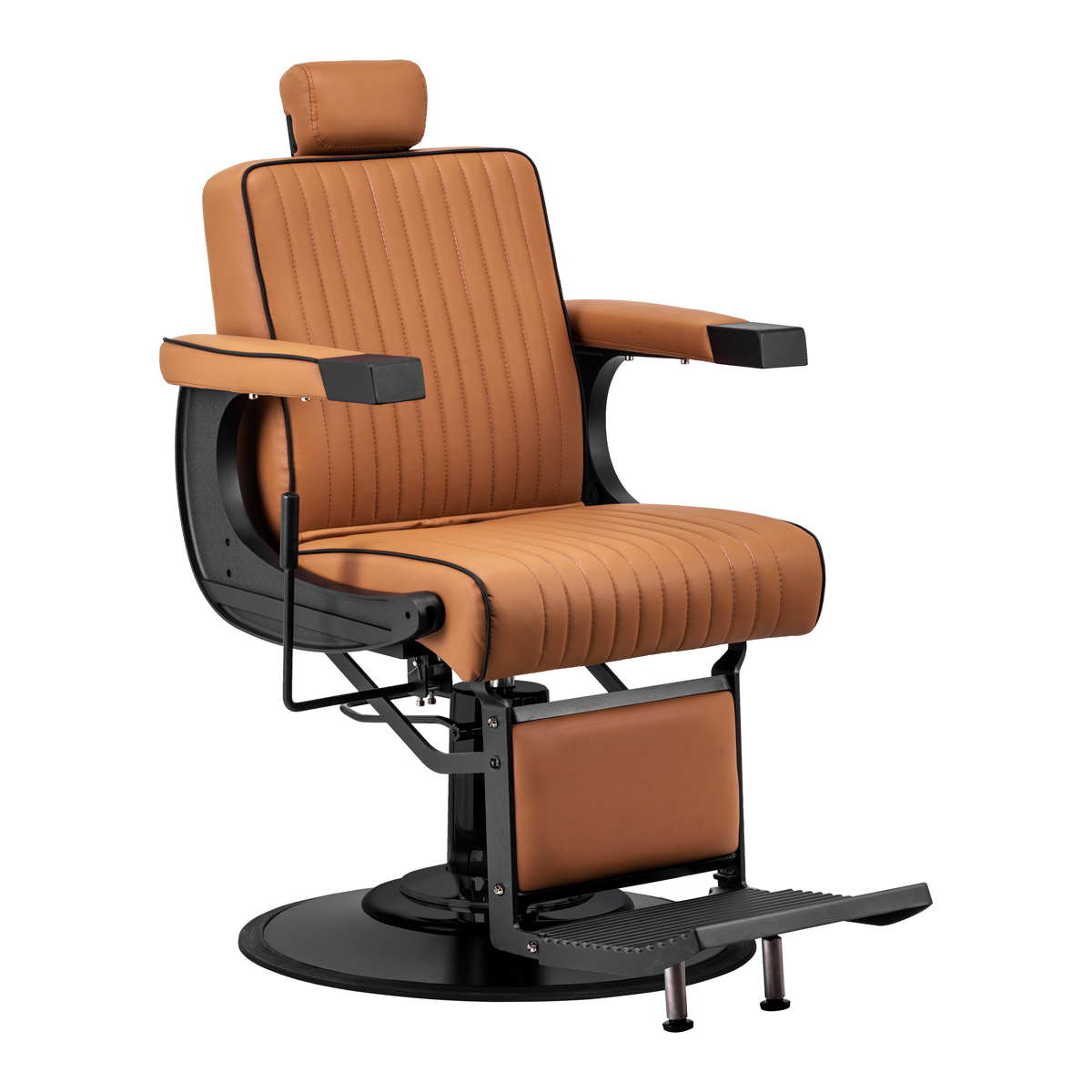 ACTIVESHOP Kadeřnické barber křeslo Vision světle hnědé s černým rámem