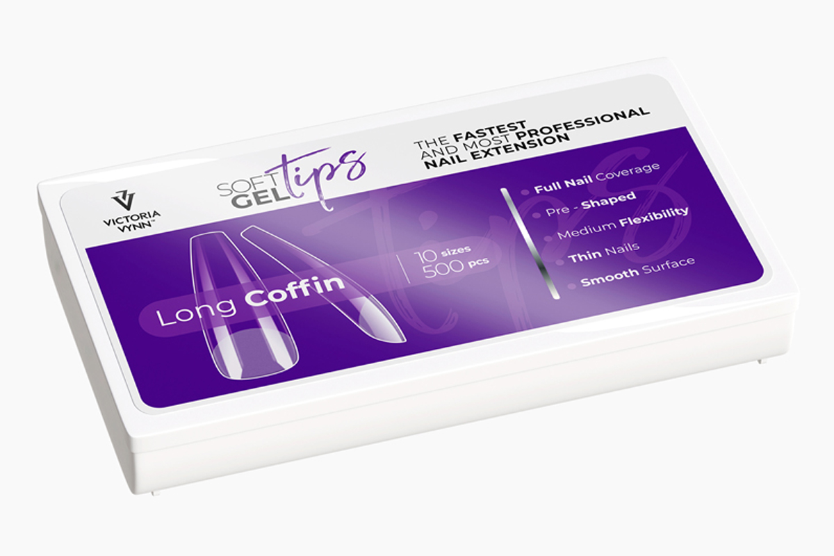 VICTORIA VYNN Tipy na nehty Long Coffin 500 pcs