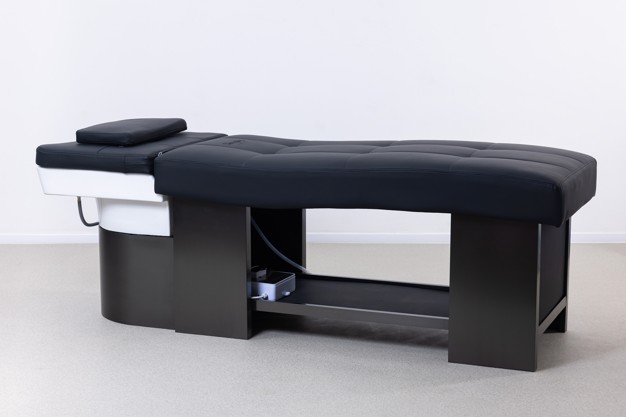 Levně Head spa s keramickou mísou,černá chrom podstava, hnědé