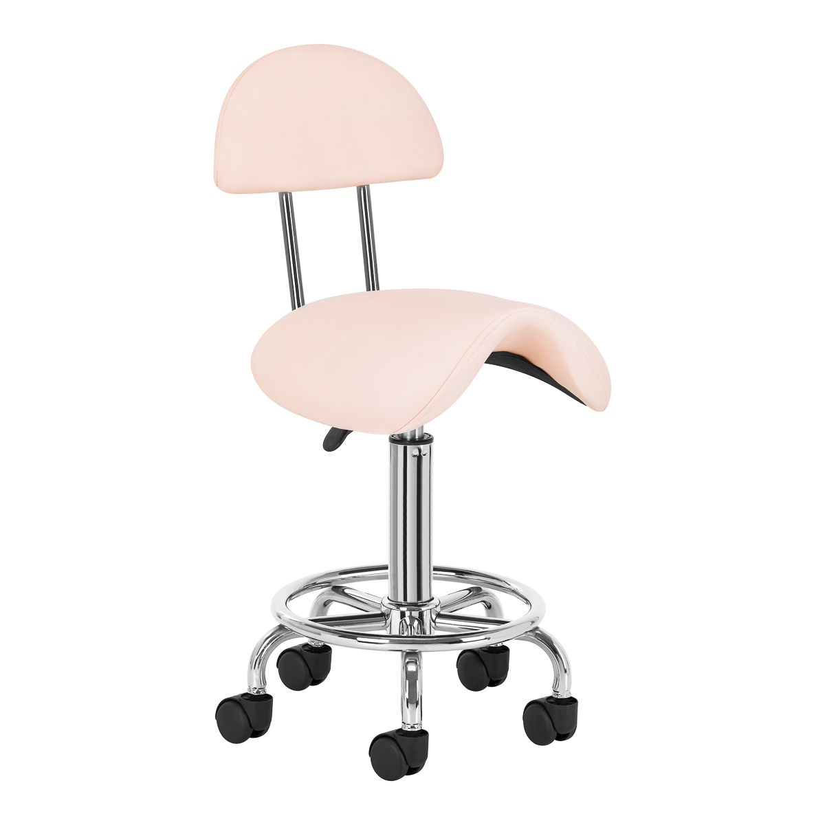 Kosmetický taburet Veloria Saddle – růžový