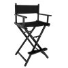 MAKE-UP židle skládací GLAMOUR ČERNÝ HLINÍK S LOGEM