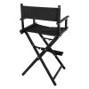 MAKE-UP židle skládací GLAMOUR ČERNÝ HLINÍK S LOGEM