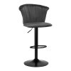 4Rico Barová židle QS-B801 - sametově šedá