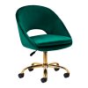 4Rico kosmetická otočná židle QS-MF18G sametově zelená
