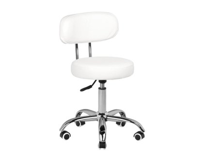 Kozmetický taburet pre pedikúru A-007 - biely