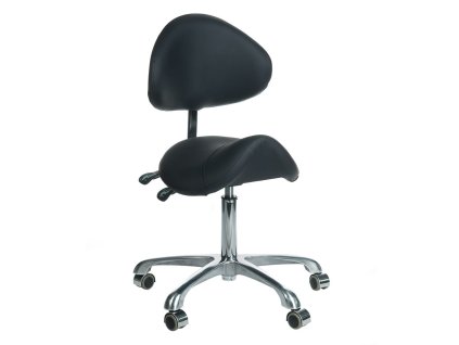 BY-3004 kozmetický taburet s opierkou, čierny