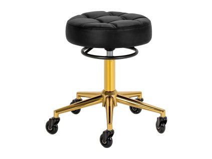 Kozmetický taburet Elegance čierno-zlatý