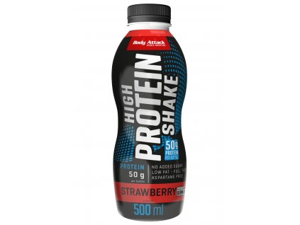 Body Attack - High Protein Shake Příchuť Jahoda - 500 ml
