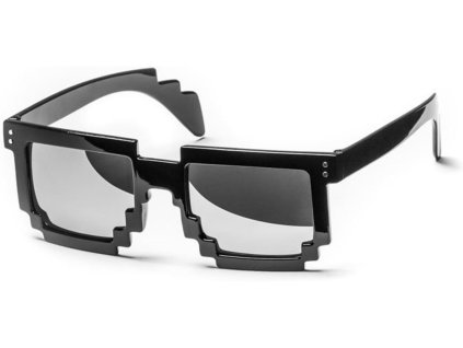Brýle pixel (Brýle Černé s tmavýmy sklíčky)