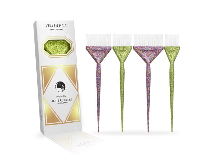 Vellen Hair Glitter Rainbow Green brush set - Velkoobchod Mařík