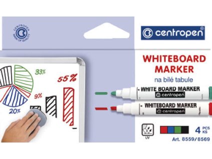 Značkovač Centropen 8559 stíratelný - sada 4 ks