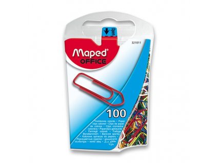 Sponky Maped barevné 25 mm, 100 ks, plastová krabička