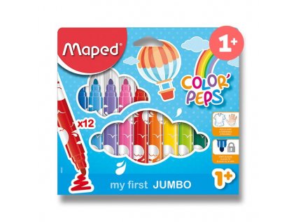 Dětské fixy Maped Color'Peps Jumbo, 12 barev